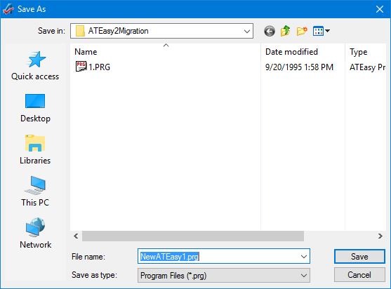 Saving the Migrated Program File